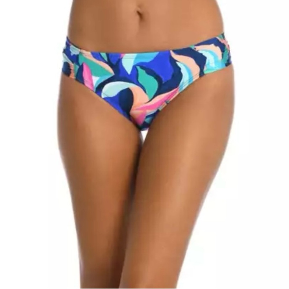 La Blanca Painted Leaves Print Swim Bottom